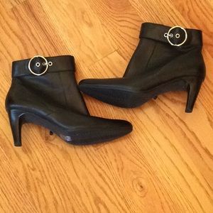 Ecco Ankle Black Leather Boots 40 US 9.5